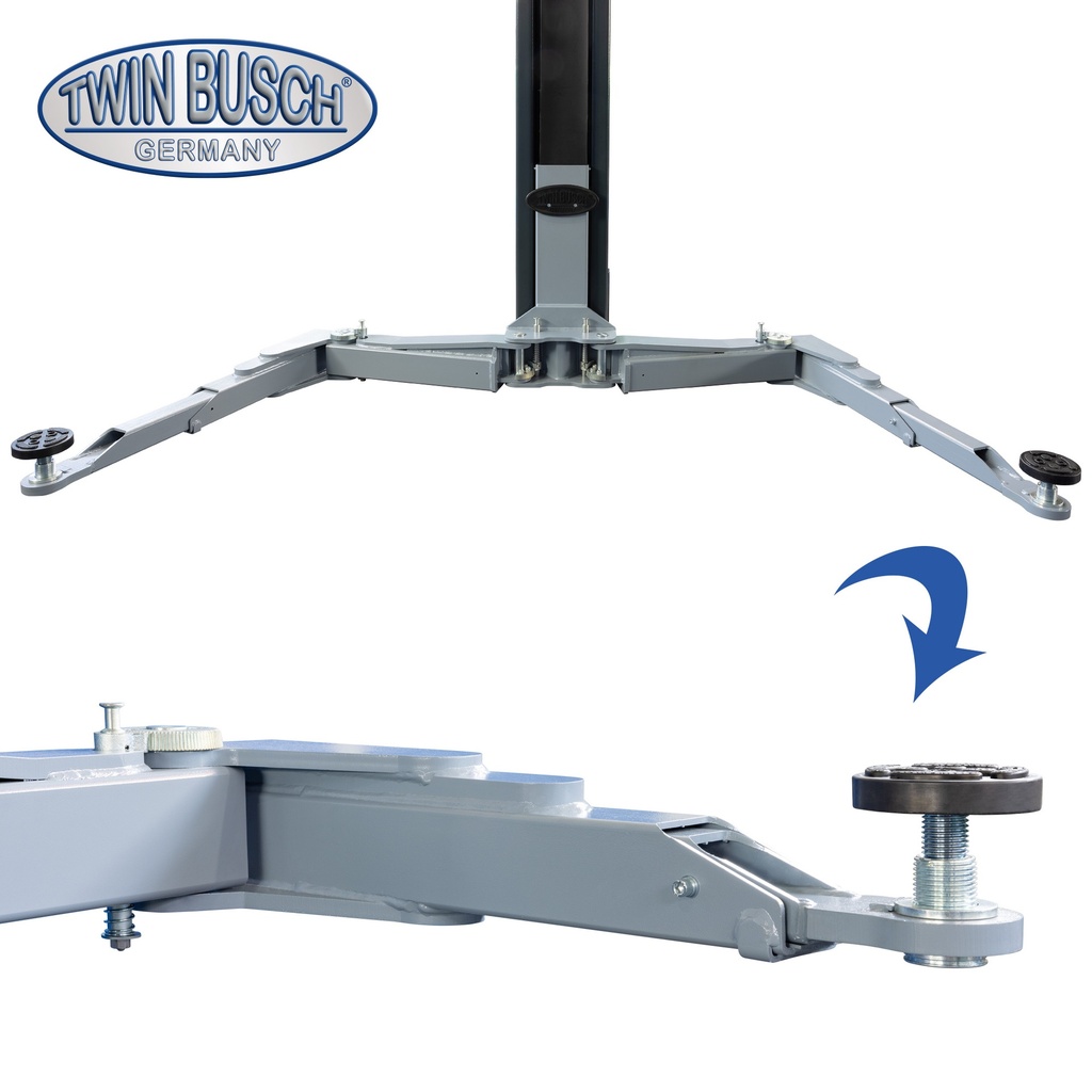 TW250W-400-G: 2-post-lift 5.0 t - clear floor - HEAVY LINE - GREY-Line