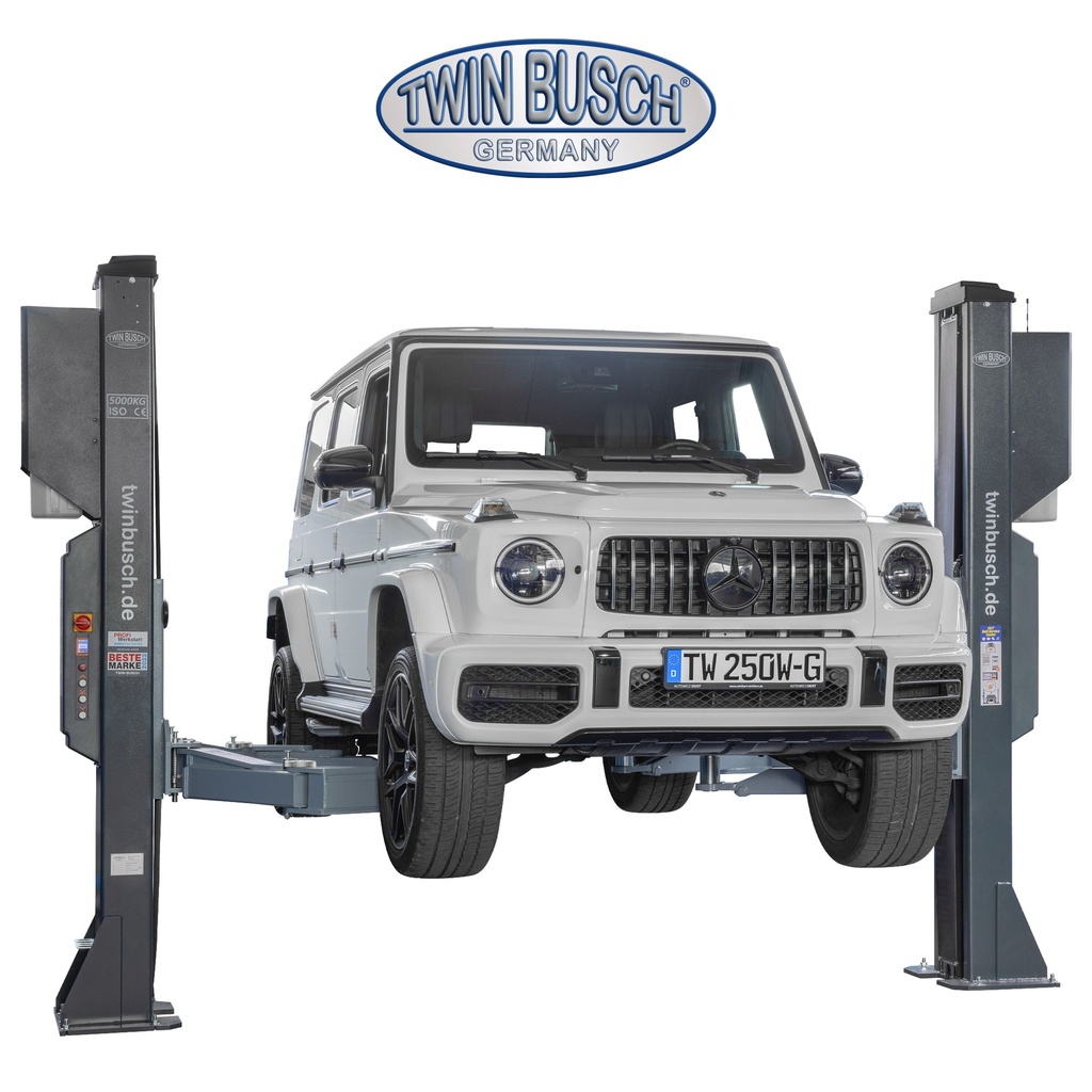 TW250W-400-G: 2-post-lift 5.0 t - clear floor - HEAVY LINE - GREY-Line