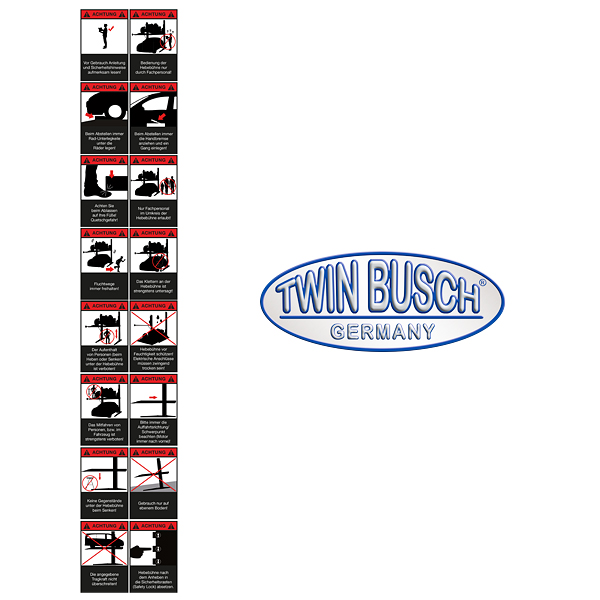 Autocollants d'avertissement pour le TW227P