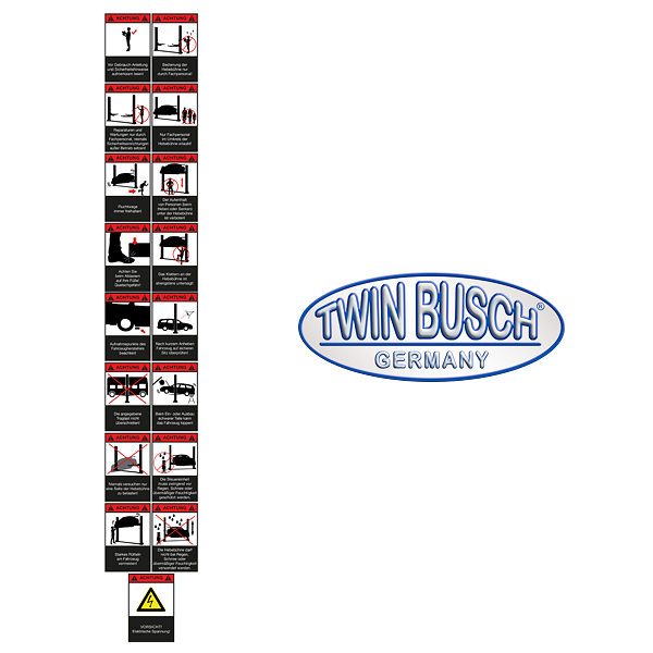 [E-HEB0017-7] Aufkleber Warnhinweise für TW242A-FZ