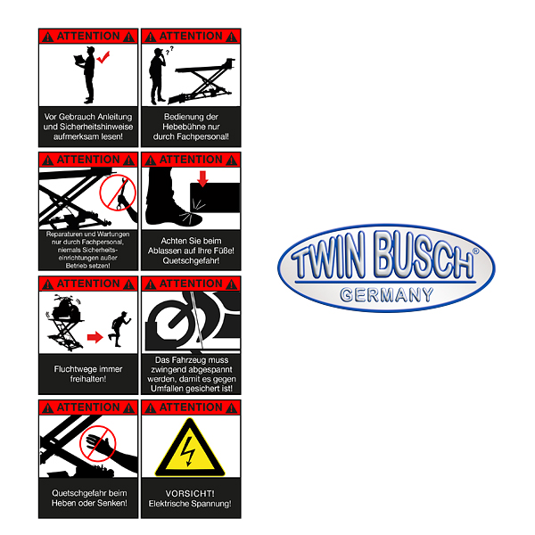 Autocollants d'avertissement pour le TWM02