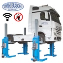 Truck lifting platform with wheel clamps, battery-powered and cordless, set of 4 – 32 t – TW580W-4