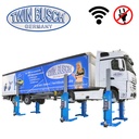 Truck lifting platform with wheel clamps, battery-powered and cordless, set of 6 – 48 t – TW580W-6