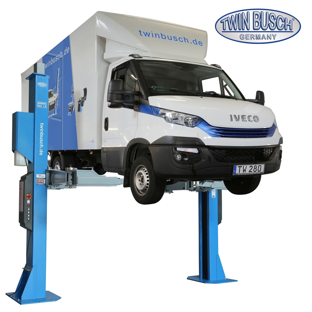 2-Säulen-Hebebühne, 8,0 t – rollstuhlgerecht – HEAVY LINE