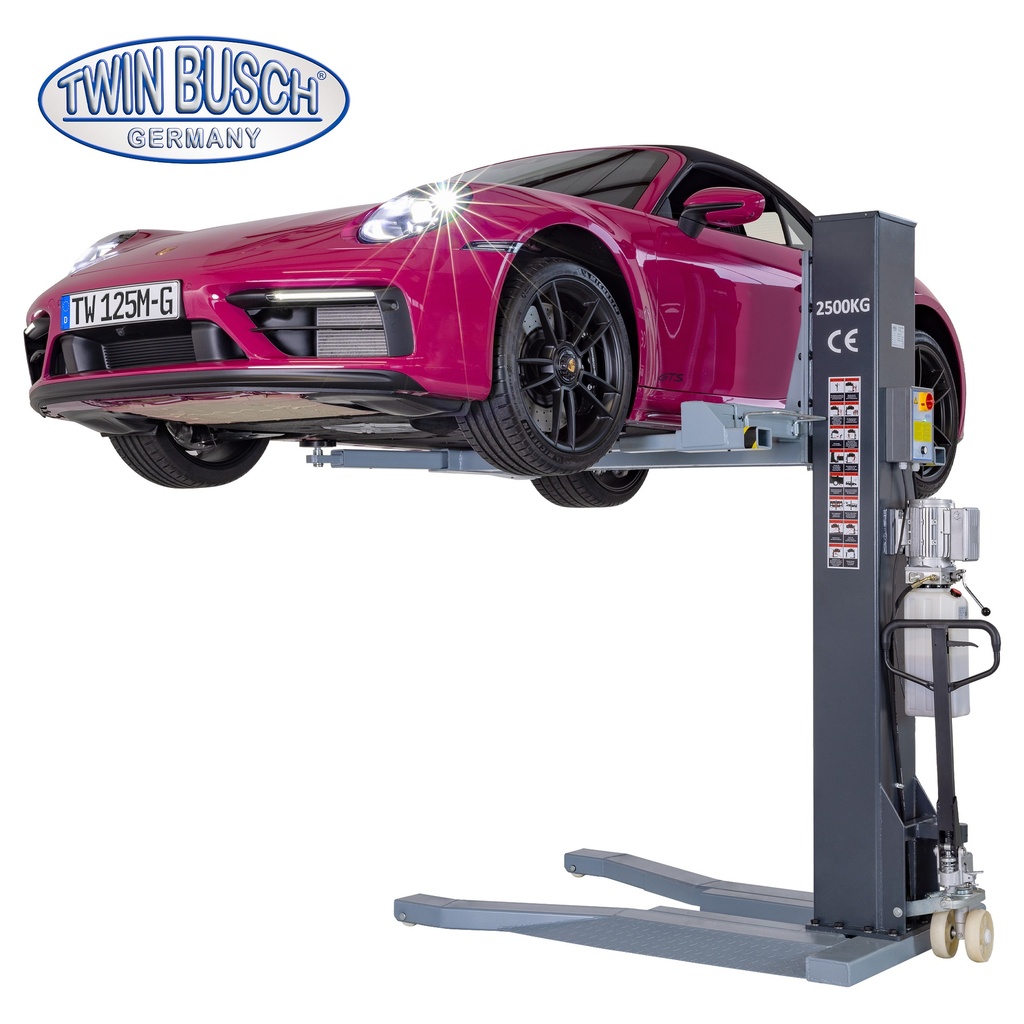 [TW125M-230-G] Single-post car lift – 2.5 tonnes – Mobile