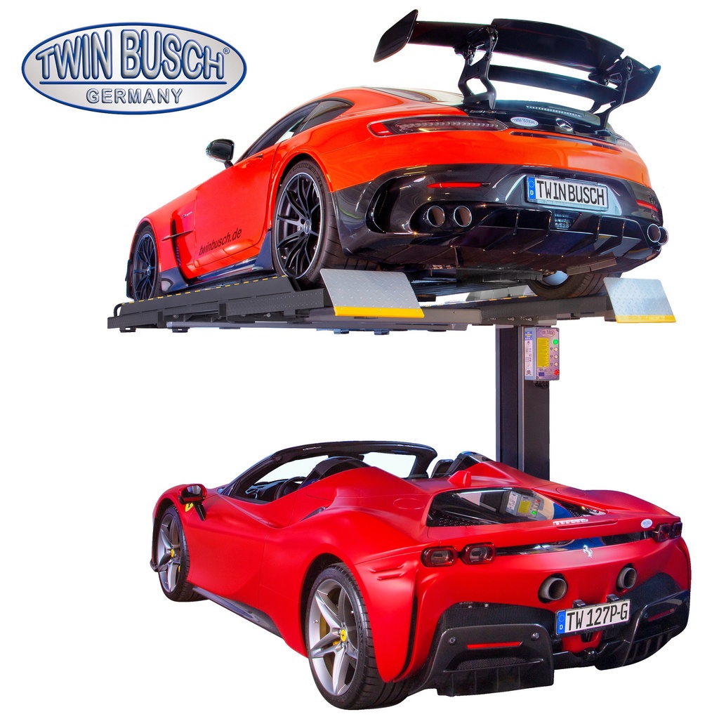 Single-post parking lift – 2.7 tonnes – anthracite colour – Second-hand (Installation and delivery included)