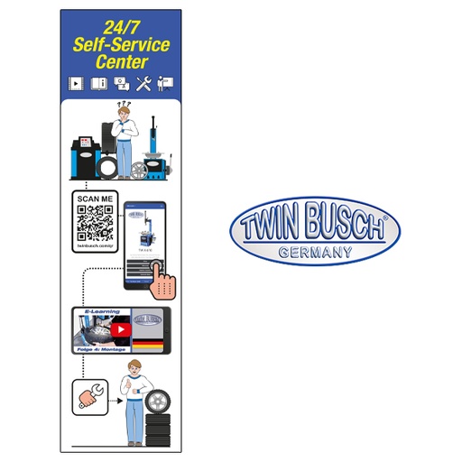 [E-RMO0139] Aufkleber 24h/7 Self Service für Montagemaschinen / Wuchtmaschinen